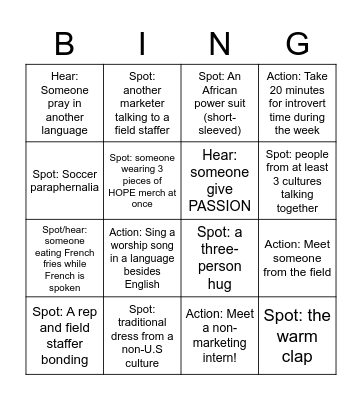 Leadership Summit 2022 Bingo Card