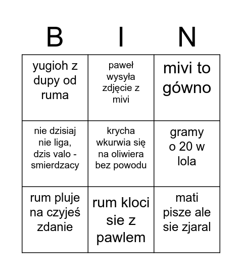 bingo Card