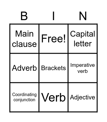 P & G bingo Card