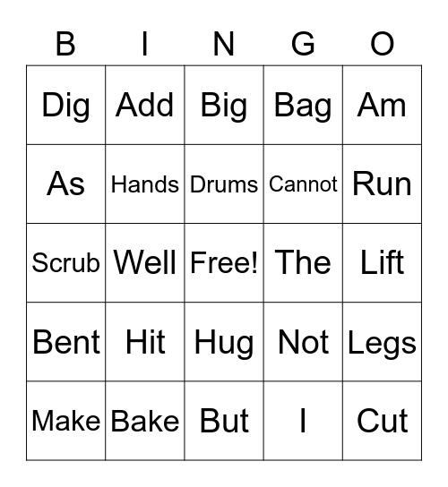 Oswald and Ben Bingo Card