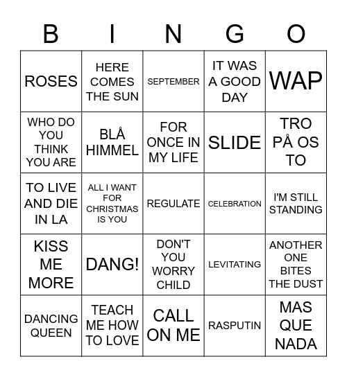 MUSIK BINGO Card