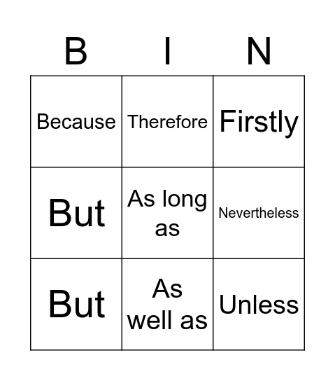 Connectors Bingo Card
