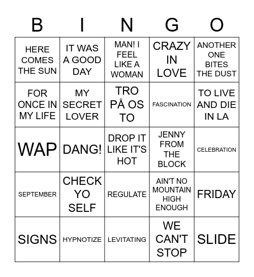 MUSIK BINGO Card