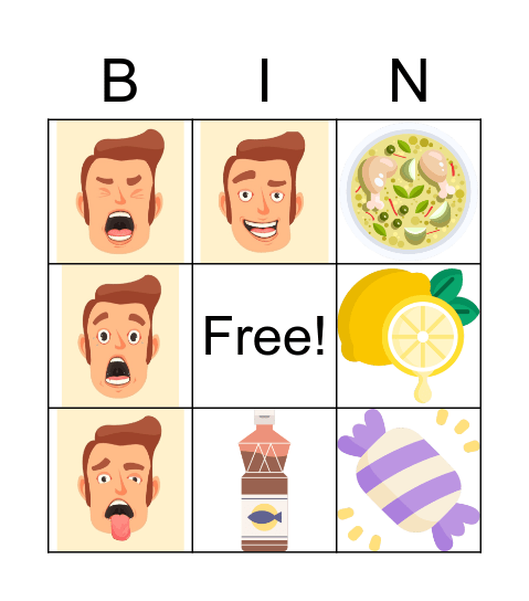 Bingo of Tastes Food Bingo Card