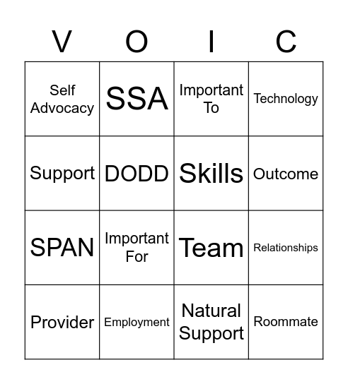 Ohio ISP Bingo Card