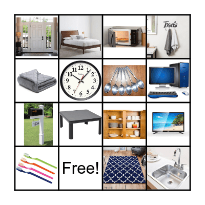 Household Items Bingo Card