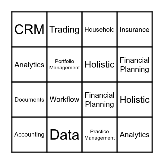 WealthTech Bingo Card