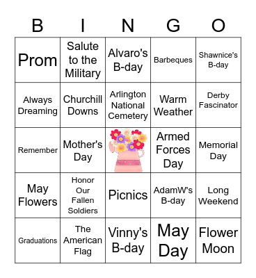 What's Happening In May Bingo Card