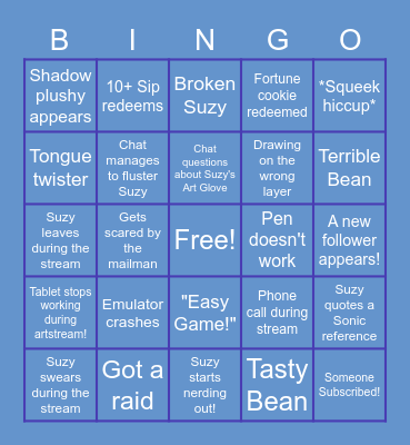 Suss Bingo Card