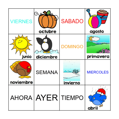 Bingo Del Calendario Bingo Card
