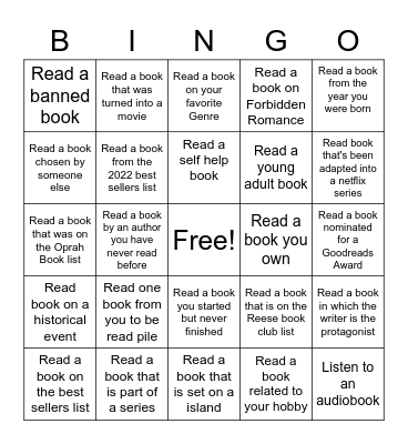Summer Quest Bingo Card