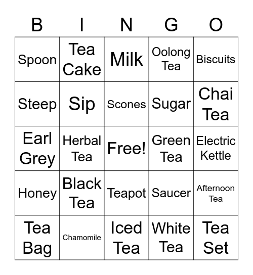 Tea Time! Bingo Card