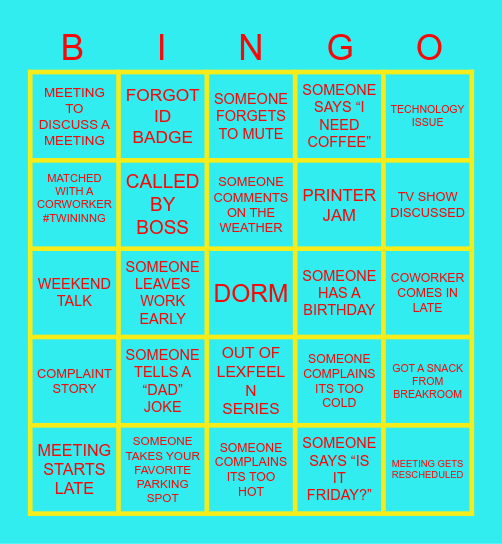 OFFICE BINGO Card