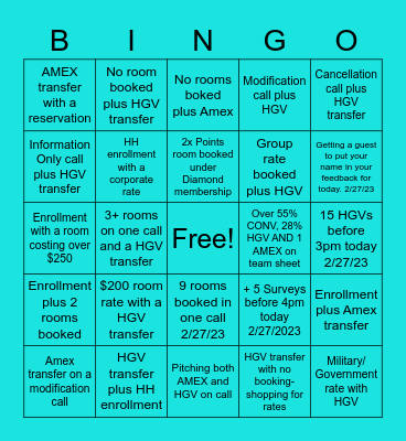 TEAM ELITE BINGO Card