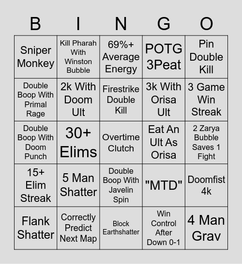 Overwatch Bingo With Breezy Bingo Card