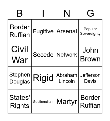 Chapter 16 Vocab & People Bingo Card