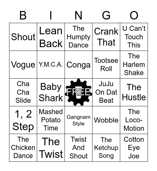 Dance It Out Bingo Card