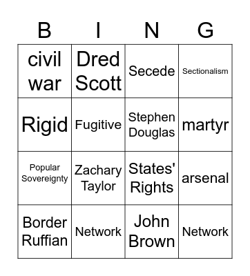 Chapter 16 Vocab & People Bingo Card