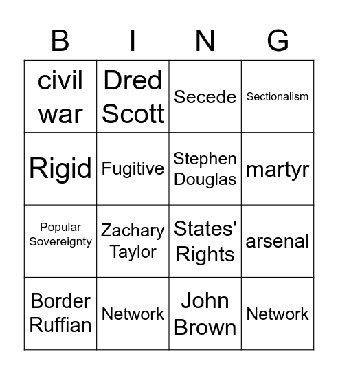 Chapter 16 Vocab & People Bingo Card