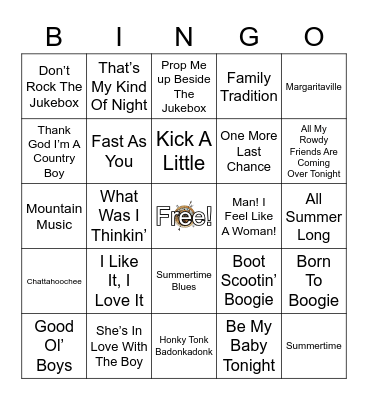 COUNTRY PARTY Bingo Card