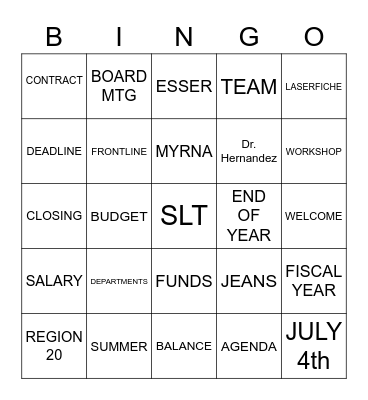 BUSINESS BINGO Card