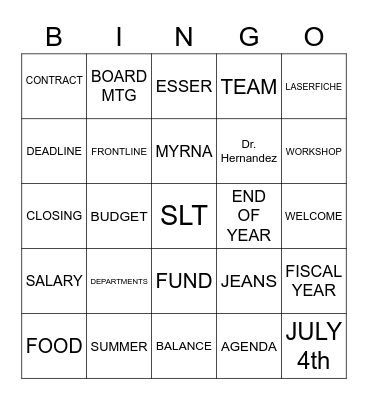 BUSINESS BINGO Card