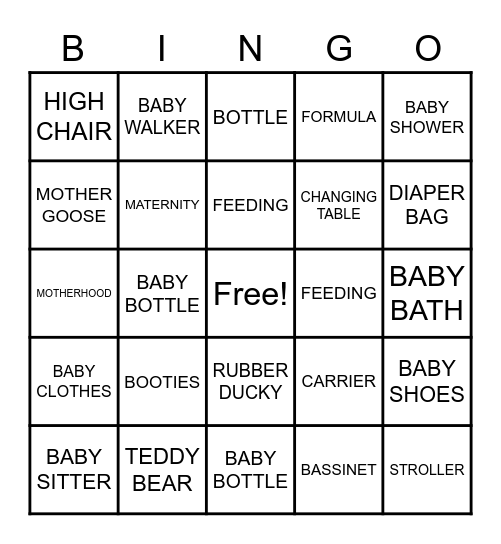 KIANNA BABY Bingo Card