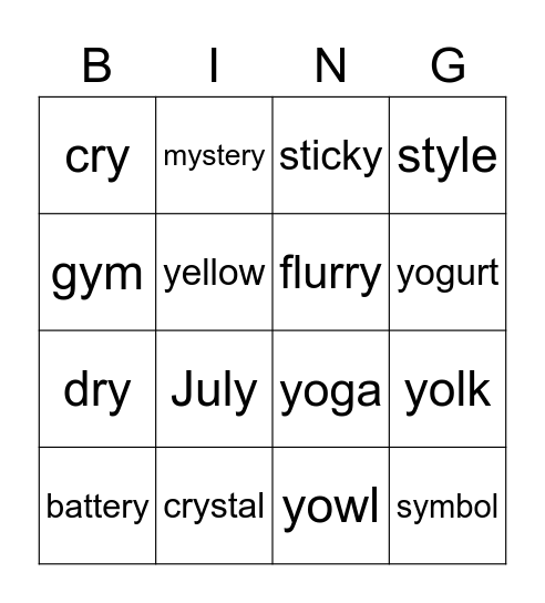 Bingo Card
