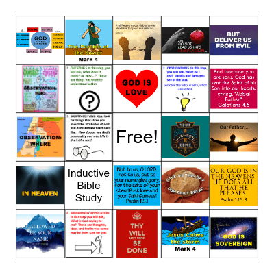 INDUCTIVE BIBLE STUDY AND PRAYER BINGO Card