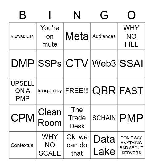 ADTECH BINGO Card