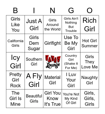 Girls of the World Bingo Card