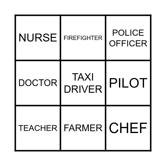 JOB BINGO! Bingo Card