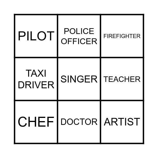 JOB BINGO! Bingo Card