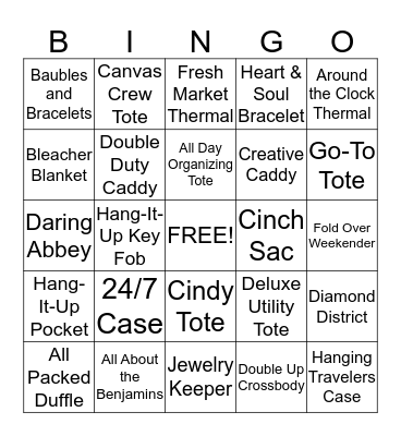 Thirty-One Bingo! Bingo Card