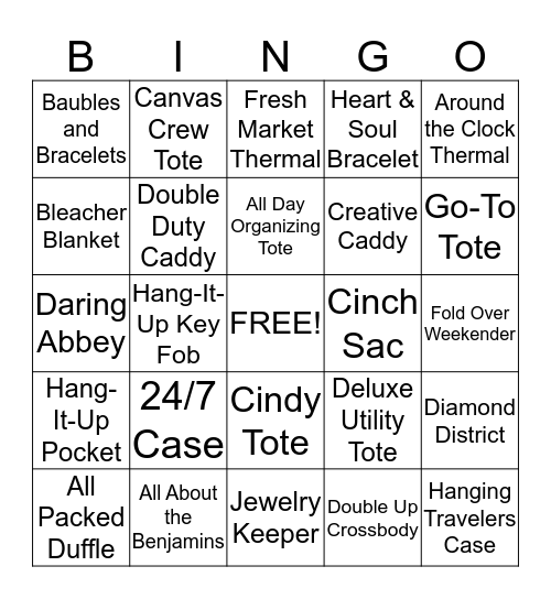 Thirty-One Bingo! Bingo Card