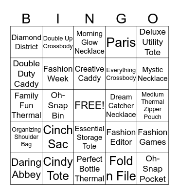 Thirty-One Bingo! Bingo Card