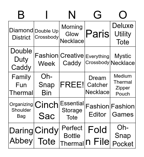 Thirty-One Bingo! Bingo Card