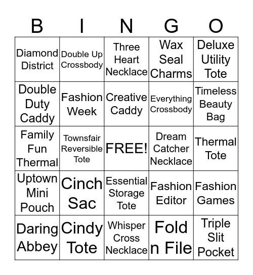 Thirty-One Bingo! Bingo Card