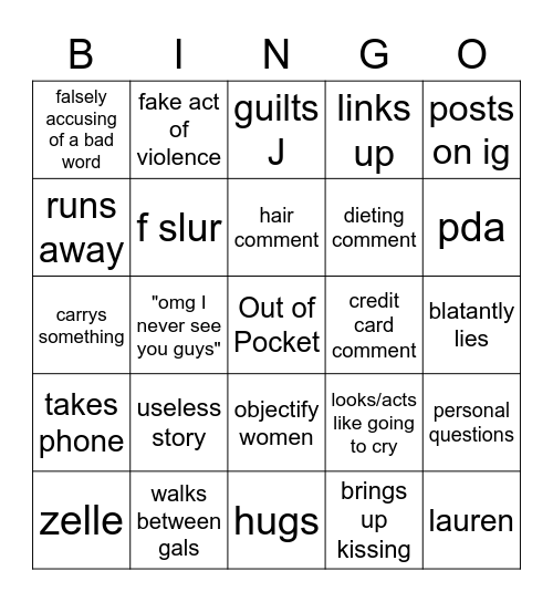 Walking Bingo! Bingo Card