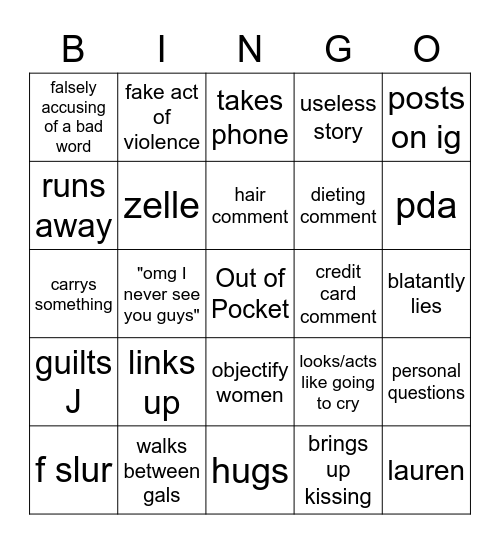 Walking Bingo! Bingo Card