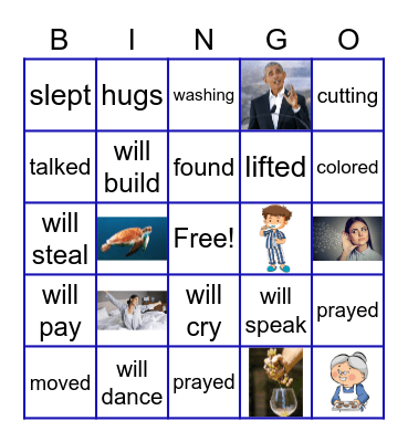 Vivid Verbs Set #1 Bingo Card
