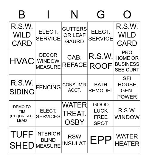 LEAD - O Bingo Card