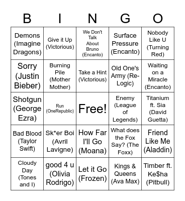 Division 3 Bingo Card