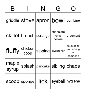 Real English Conversation: Eat With Us part 1 word Bingo Card