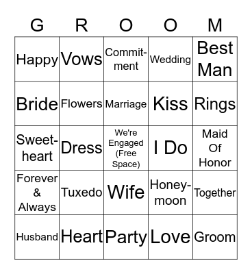 He Asked, She Said "Yes!" Bingo Card