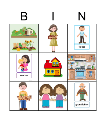 Family and House Bingo Card