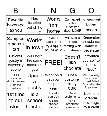Customer Connect Bingo Card