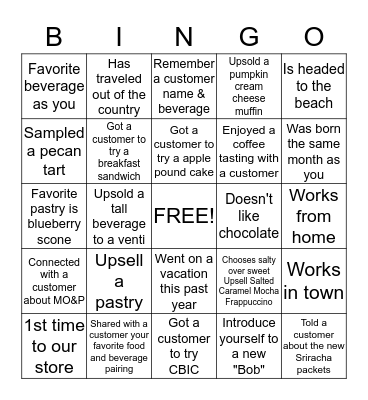 Customer Connect Bingo Card