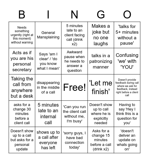 Im not even getting a free car out of this Bingo Card