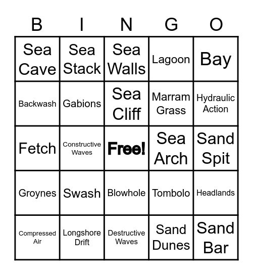 The Sea Bingo Card